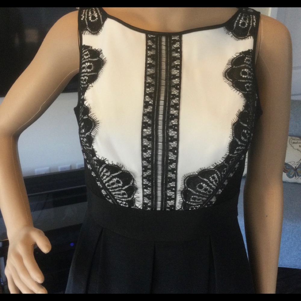 Black and white cocktail dress